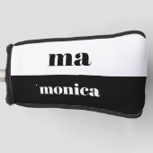 Elegantes und weißes Skript-Monogramm-Initial Golf Headcover (Vorderseite)