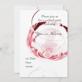 elegantes und wunderliches Weinglas bachelorette Einladung (Rückseite)