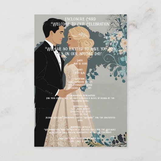 Elegantes und zeitloses Hochzeitsdesign Begleitkarte (Vorderseite)