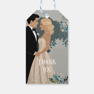 Elegantes und zeitloses Hochzeitsdesign Geschenkanhänger