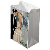 Elegantes und zeitloses Hochzeitsdesign Mittlere Geschenktüte (Vorderseite Schrägansicht)
