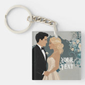 Elegantes und zeitloses Hochzeitsdesign Schlüsselanhänger (Vorderseite)