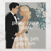 Elegantes und zeitloses Hochzeitsdesign Weinetikett (Einzelnes Label)