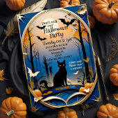 Elegantes, unheimliches Schwarzes Halloween Einladung