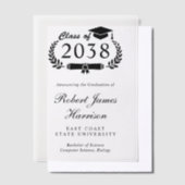 Elegantes Uni-Abschluß Party Overlay Pergament Einladungen (Versetzt)