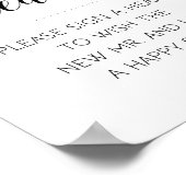 Elegantes Unterschreiben eines Herz-Hochzeit-Zeich Poster (Ecke)