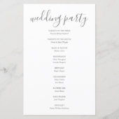 Elegantes Unterschrift-Skript Hochzeitsprogramm (Rückseite)