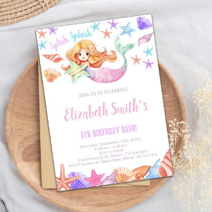 Elegantes Unterwasser Party Einladung für Mädchen