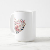 Elegantes Valentine Herz Kaffeetasse (Vorderseite Links)