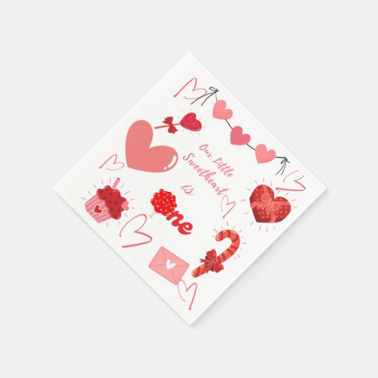 Elegantes Valentinherz Serviette (Ecke)