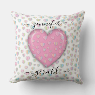 Elegantes Valentinsherz-Design Kissen