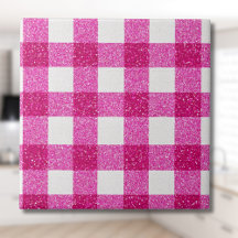 Elegantes Valentinsrosa-Glitter-Tartan auf Weiß
