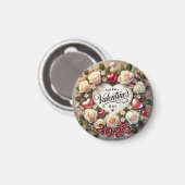 Elegantes Valentinstag-Design mit Rose Magnet (Vorderseite/Rückseite)