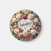 Elegantes Valentinstag-Design mit Rose Magnet (Vorne)