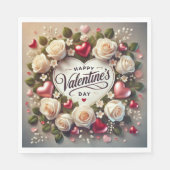 Elegantes Valentinstag-Design mit Rose Serviette (Vorderseite)
