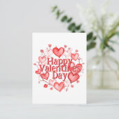 Elegantes Valentinstag - Herz und Reben Postkarte (Stehend Vorderseite)