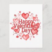 Elegantes Valentinstag - Herz und Reben Postkarte (Vorderseite)