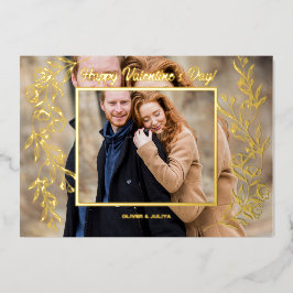 Elegantes Valentinstag Script-Foto Folien Feiertagskarte