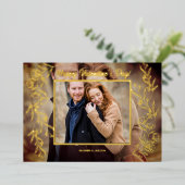 Elegantes Valentinstag Script-Foto Folien Feiertagskarte (Stehend vorne)