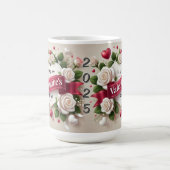 Elegantes Valentintagsdesign mit Rose, Herz Kaffeetasse (Mittel)