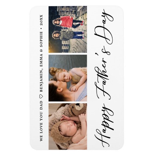 Elegantes Vatertag-Foto Magnet (Vertikal)