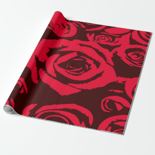Elegantes Vektormuster roter Rosen Geschenkpapier