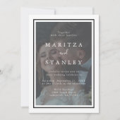 Elegantes Velllum Weiß- und Schwarz-Rahmen-Foto Ho Einladung (Vorderseite)