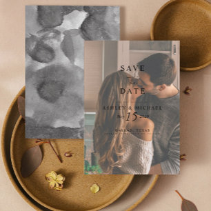 Elegantes Vellum Overlay Wasserfarbe Foto Hochzeit Save The Date