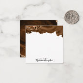 Elegantes Velvet Rost Gold Marmorplatz 2 Mitteilungskarte (Vorderseite/Rückseite Beispiel)