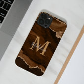 Elegantes Velvet Rust Gold Agate Geode Monogramm iPhone Hülle