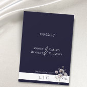 Elegantes verblassenes Foto Caligraphy Dark Navy Save The Date