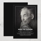 Elegantes verblichenes Foto Schwarze Beerdigung Ei Einladung (Vorne/Hinten)