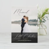 Elegantes Verheiratet Kleines Weihnachtskalligrafi Einladung (Stehend Vorderseite)