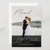 Elegantes Verheiratet Kleines Weihnachtskalligrafi Einladung (Vorne/Hinten)