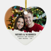 Elegantes, Verheiratetes Foto zu Weihnachten Keramik Ornament (Vorne)