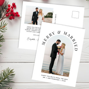 Elegantes Verheiratetes Merry Arch Foto Weihnachte Feiertagspostkarte