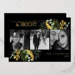 Elegantes Verheiratetes und helles Schwarz-Weiß-Fo Folien Feiertagskarte<br><div class="desc">Die elegante Gold Verheiratet & Bright Black and White Christmas Foil Card feiert Ihre erste Urlaubssaison als frisch verheiratete Gäste mit dieser luxuriösen "Verheiratet & hell" Weihnachtskarte. Die atemberaubende Mischung aus schwarzer und glänzender Goldfolie sorgt für einen atemberaubenden Kontrast, der zeitlos und zeitlos zugleich ist. Das Design spiegelt die Eleganz...</div>