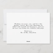 Elegantes Verheiratetes Weihnachts-Script-Foto Feiertagskarte (Rückseite)