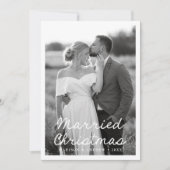 Elegantes Verheiratetes Weihnachtsskript 2 Foto Feiertagskarte (Vorderseite)