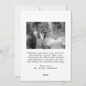 Elegantes Verheiratetes Weihnachtsskript 2 Foto Feiertagskarte (Rückseite)