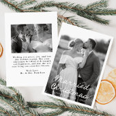 Elegantes Verheiratetes Weihnachtsskript 2 Foto Feiertagskarte