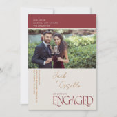 Elegantes Verlobtes Tricolor Verlobung Foto Party Einladung (Vorderseite)