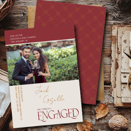 Elegantes Verlobtes Tricolor Verlobung Foto Party Einladung