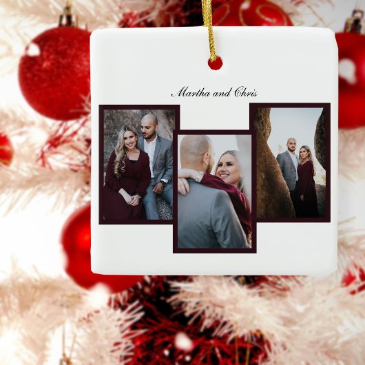 Elegantes Verlobtes Verheiratetes Script 3 Foto Co Keramikornament