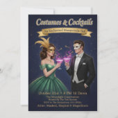 Elegantes verzaubertes Masquerade-Ball-Halloween-P Einladung (Vorderseite)