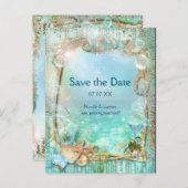 Elegantes verzaubertes Meer Save the Date Postkart Ankündigungspostkarte (Vorne/Hinten)