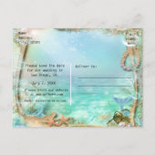 Elegantes verzaubertes Meer Save the Date Postkart Ankündigungspostkarte (Rückseite)