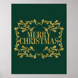 Elegantes Verziert Gold Frohe Weihnachtsgebäck Sig Poster