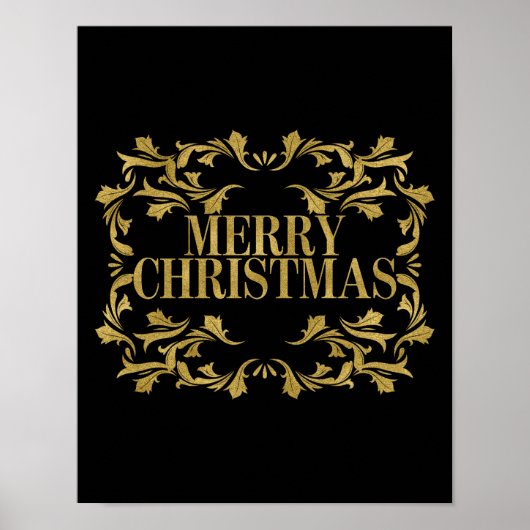 Elegantes Verziert Gold Frohe Weihnachtsgebäck Sig Poster (Vorne)