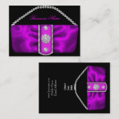 Elegantes Verziert rosa Silberpurprofil Visitenkarte (Vorne/Hinten)